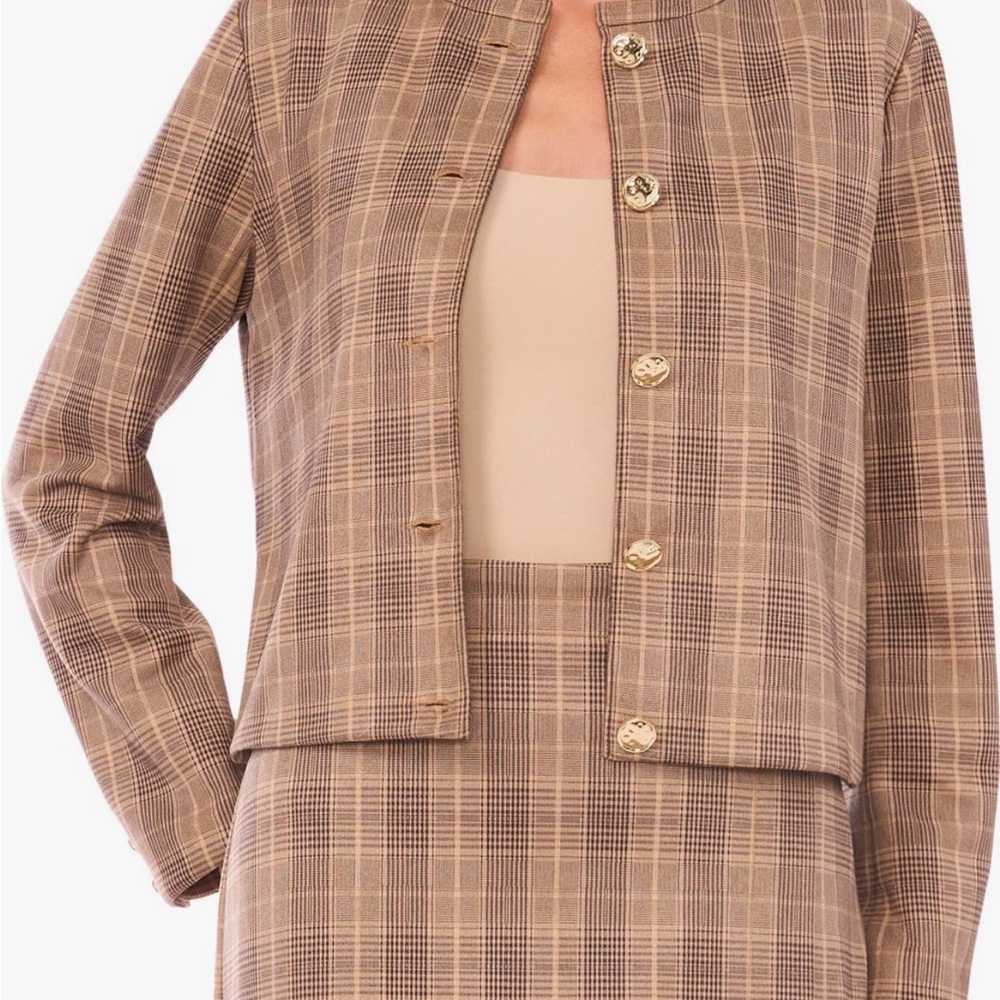 Ted Baker Tan Plaid Women's Blazer